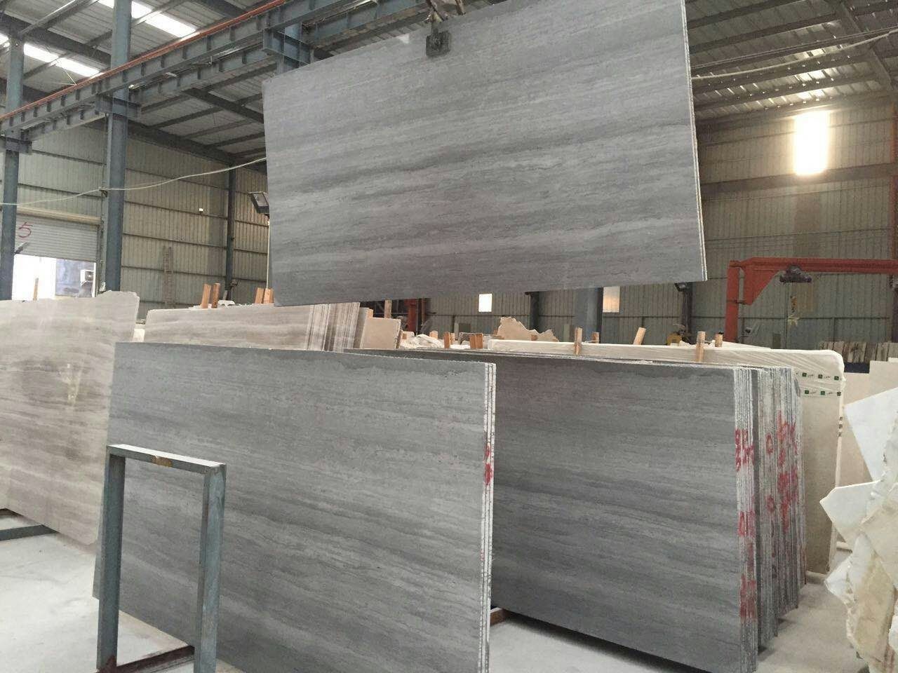 Blue wood grain marble slab, White Wood Marble colour range